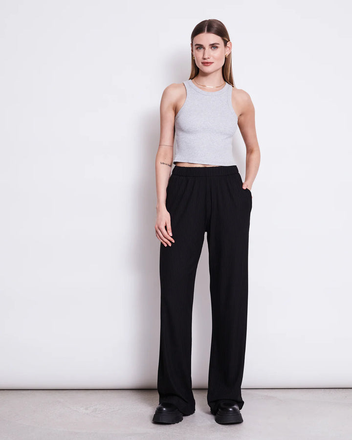 LYOCELL Rib PANTS SMILLA BLACK