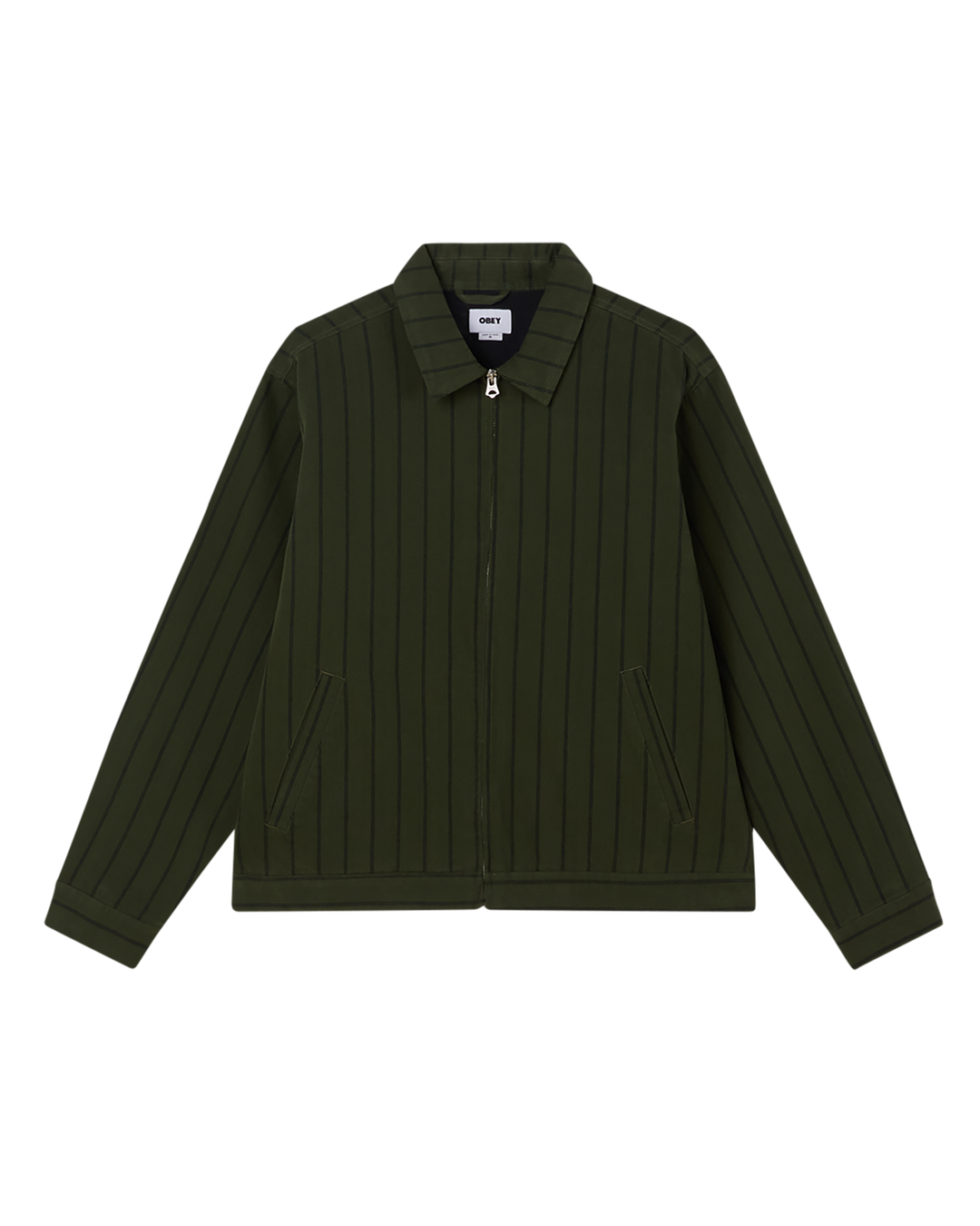 OBEY STRIPE ZIP UP JACKET-  DUFFLE BAG MULTI