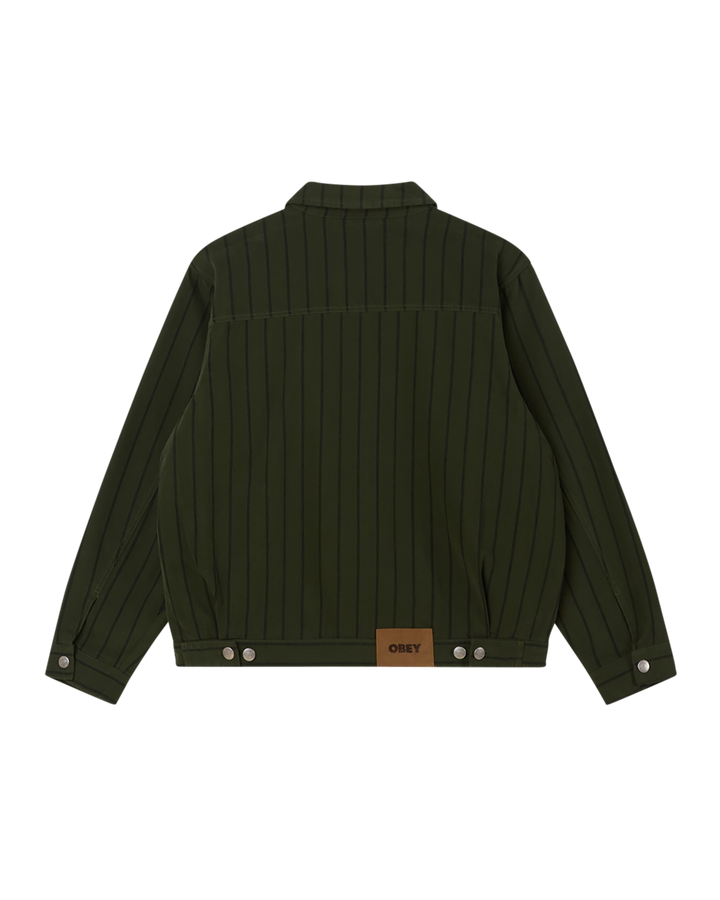 OBEY STRIPE ZIP UP JACKET-  DUFFLE BAG MULTI