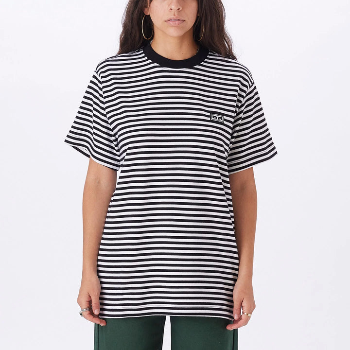 T-Shirt "Works Eye" stripe - black/white