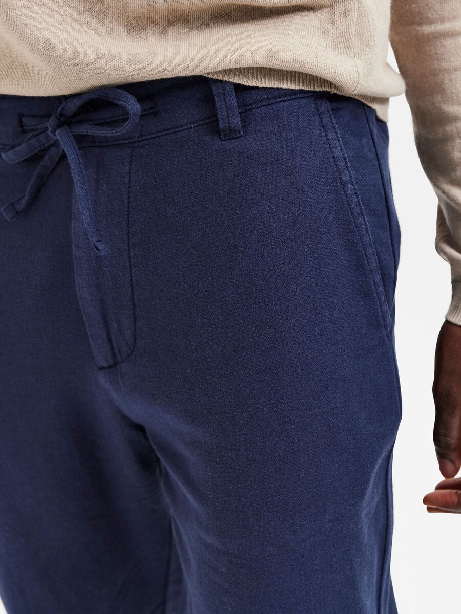 BRODY LINEN PANT - Dark Sapphire
