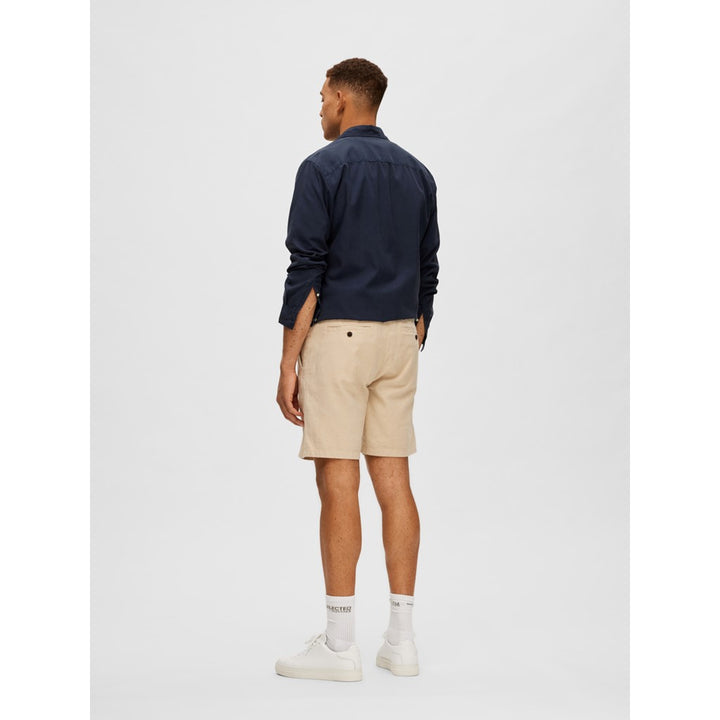 REGULAR-BRODY LINEN SHORTS - incence