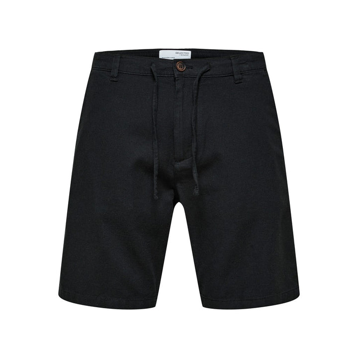 REGULAR-BRODY LINEN SHORTS - black