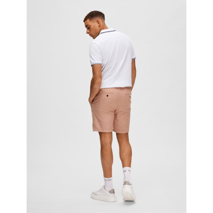 REGULAR-BRODY LINEN SHORTS - baked clay