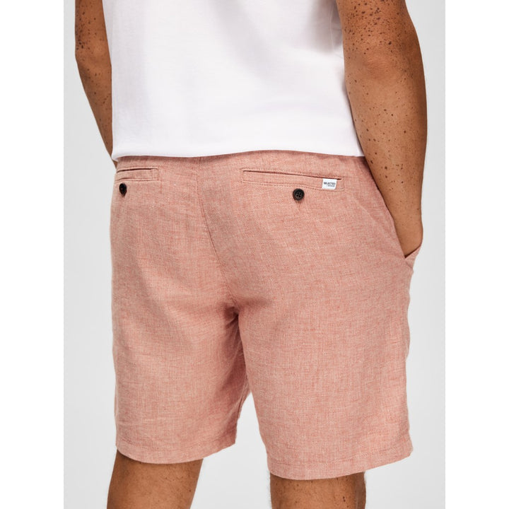 REGULAR-BRODY LINEN SHORTS - baked clay