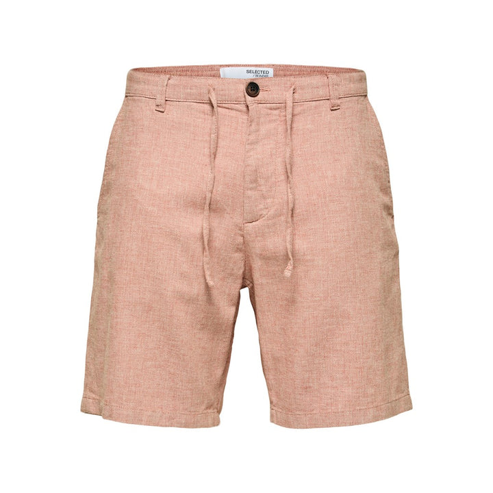 REGULAR-BRODY LINEN SHORTS - baked clay