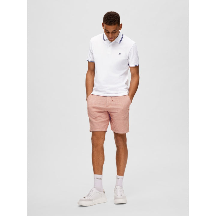 REGULAR-BRODY LINEN SHORTS - baked clay