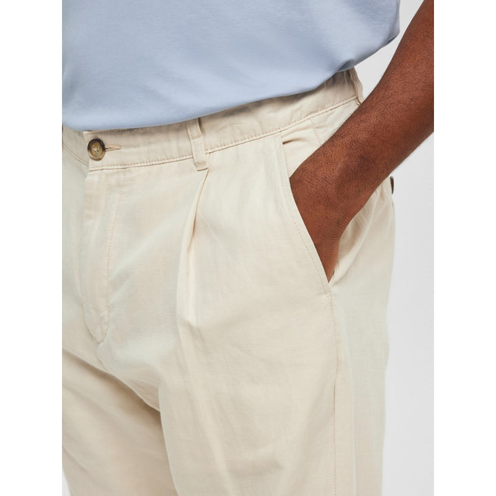 RELAXED JONES 180 CROP LINEN PANT - Oatmeal