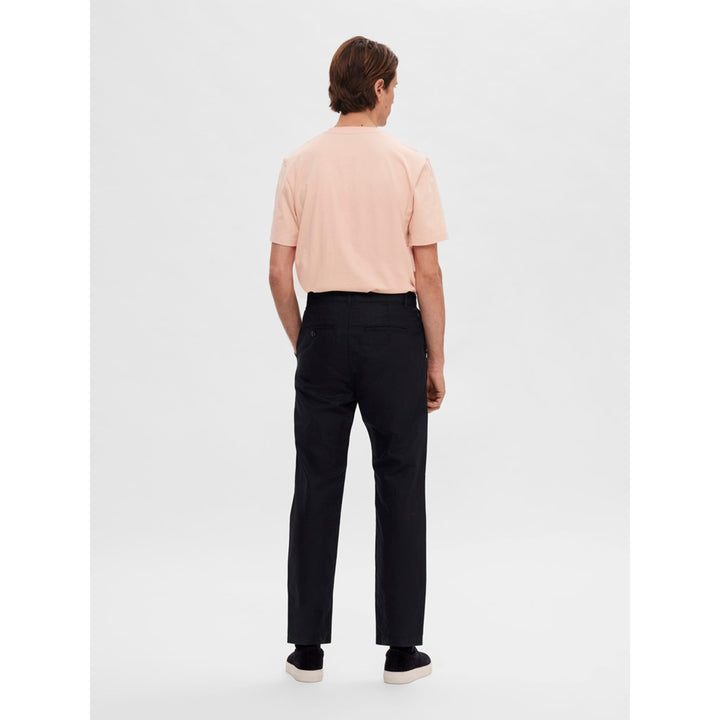 RELAXED JONES 180 CROP LINEN PANT - black