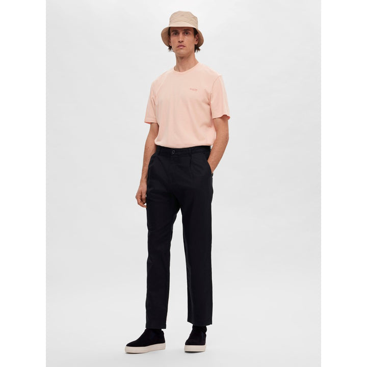 RELAXED JONES 180 CROP LINEN PANT - black
