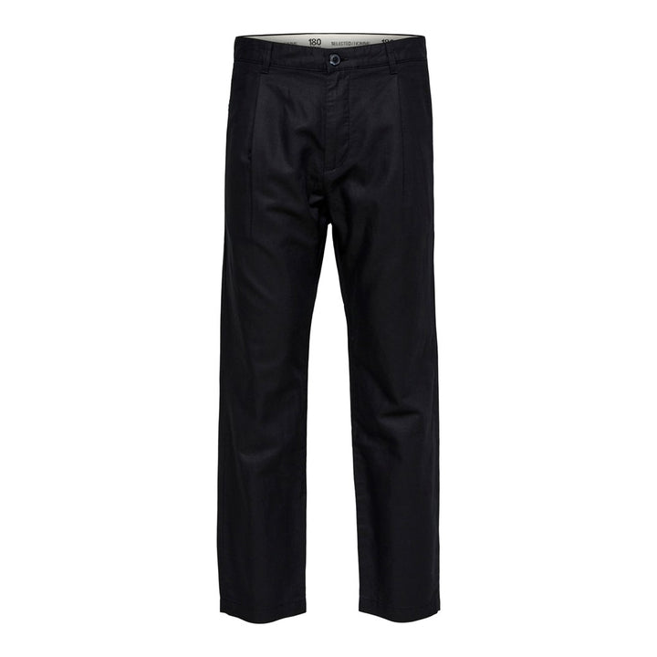RELAXED JONES 180 CROP LINEN PANT - black