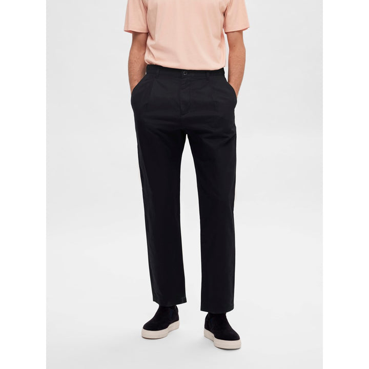 RELAXED JONES 180 CROP LINEN PANT - black
