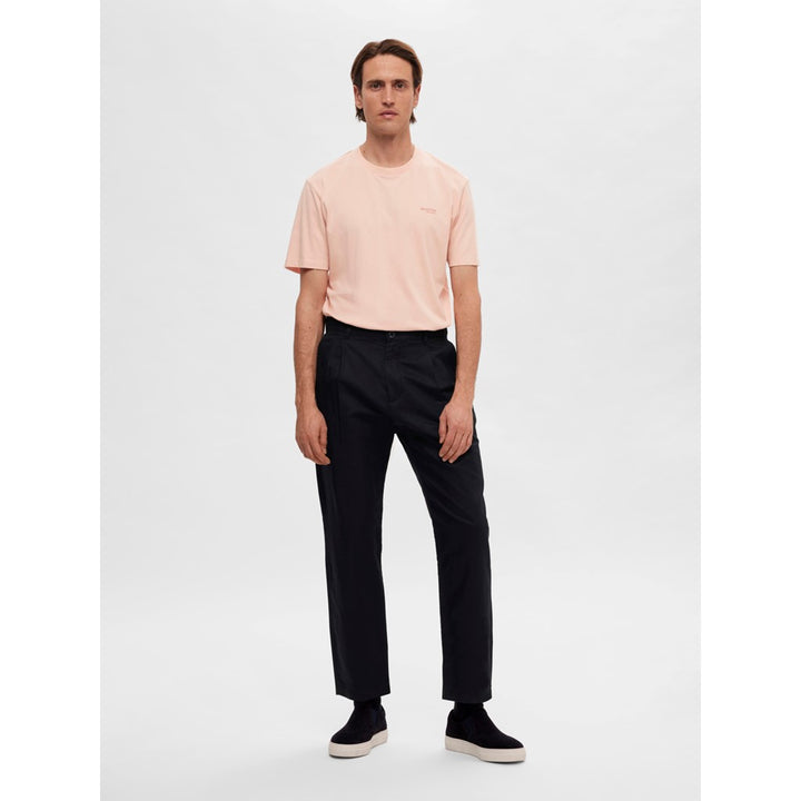 RELAXED JONES 180 CROP LINEN PANT - black