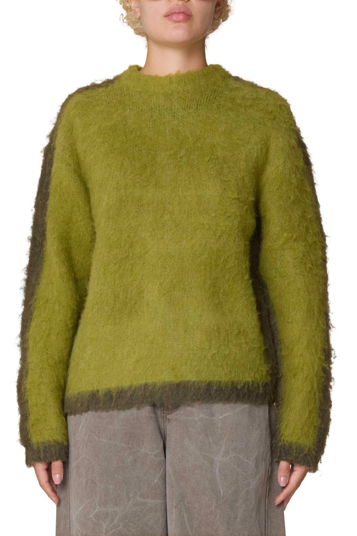 AURA CREW SWEATER -  LIME