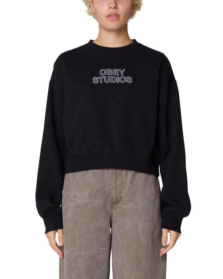 STUDIOS CROPPED CREW - DIGITAL BLACK