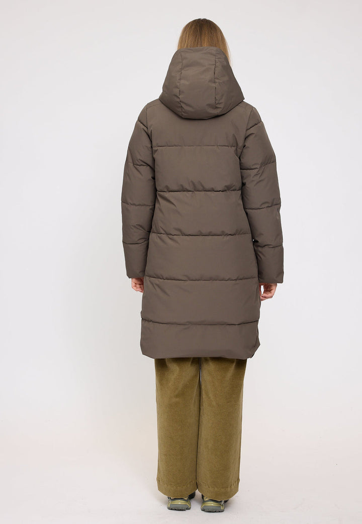 Basic Puffer Coat -  olive brown