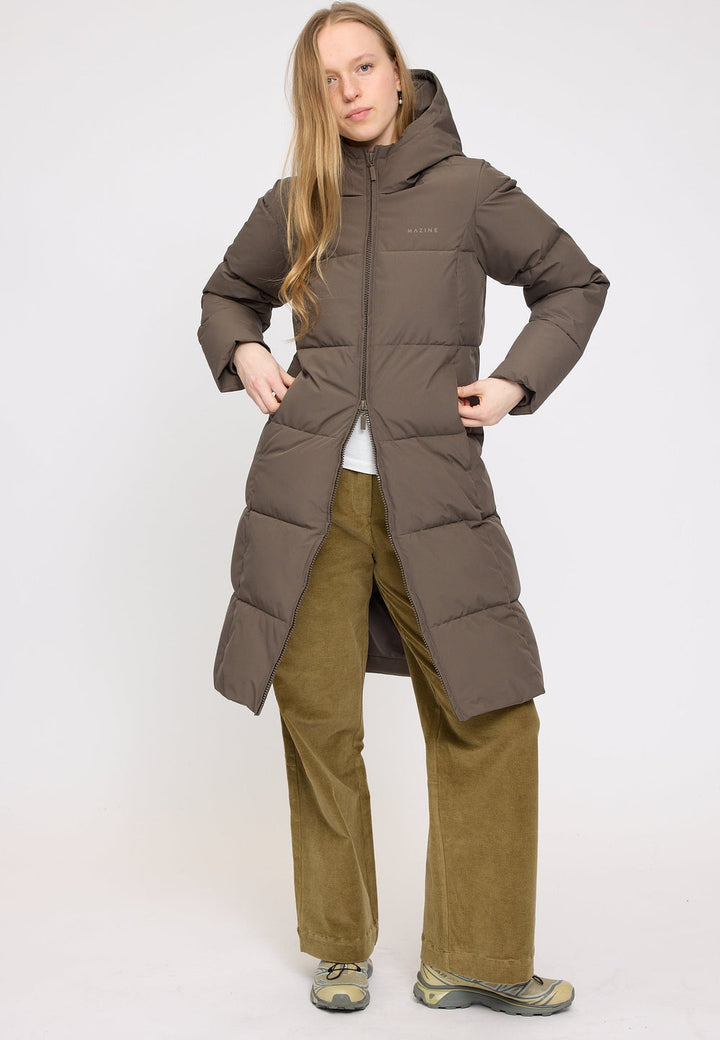 Basic Puffer Coat -  olive brown