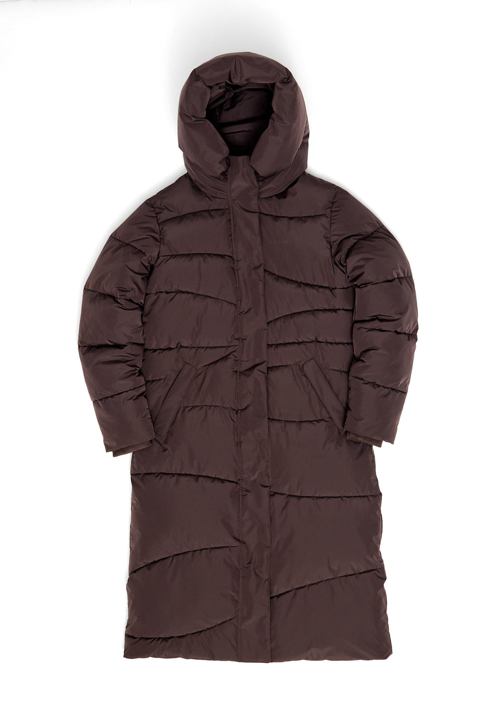 Waves Quilt Puffer Coat -  eggplant