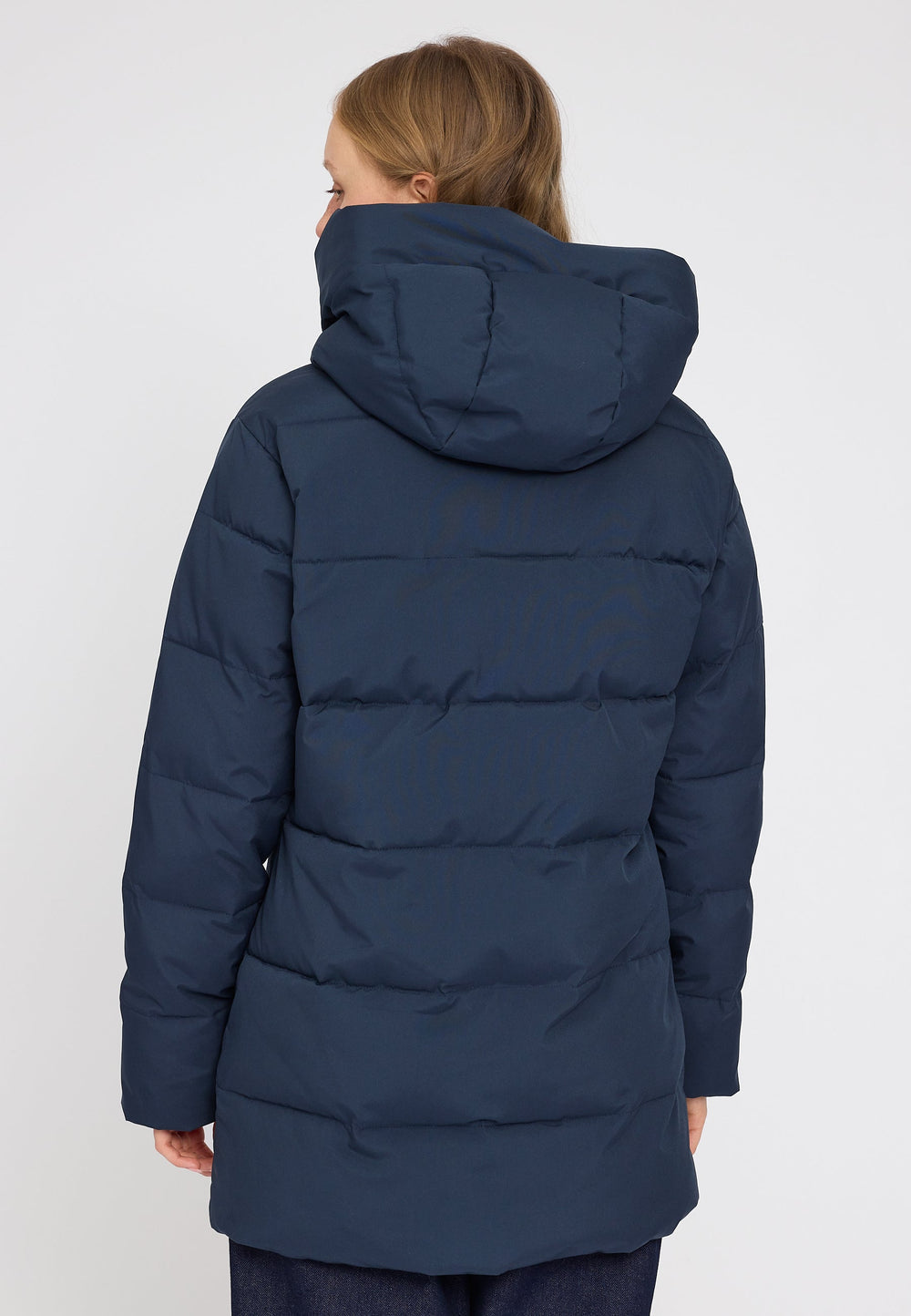 Basic Mid Length Puffer Jacket - dark navy