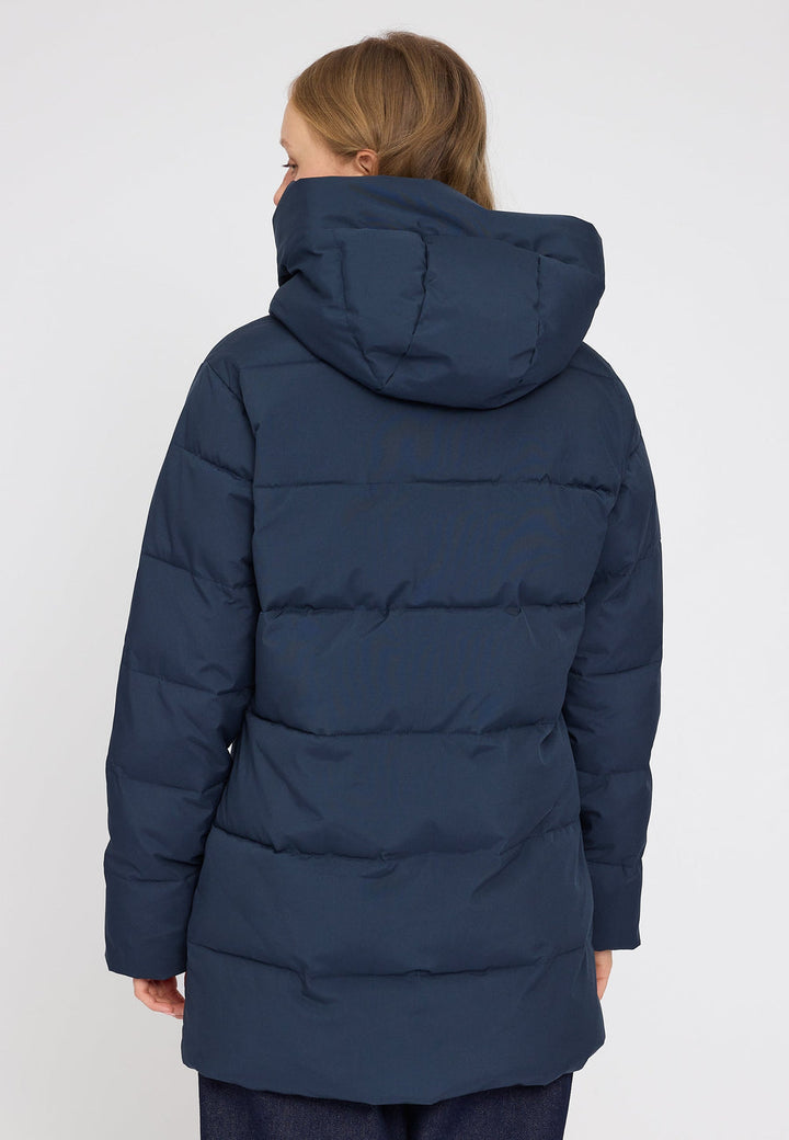 Basic Mid Length Puffer Jacket - dark navy