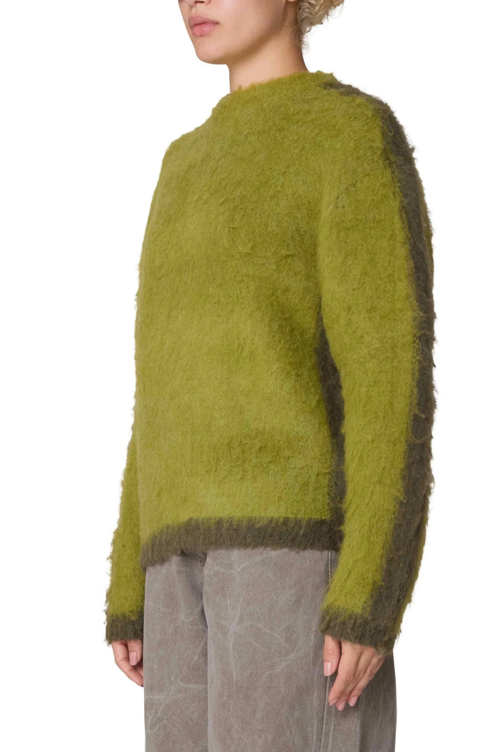 AURA CREW SWEATER -  LIME