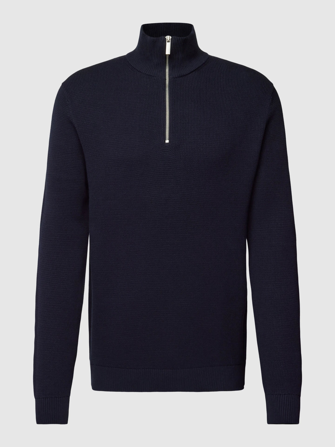 SLHDANE LS KNIT STRUCTURE HALF ZIP- black