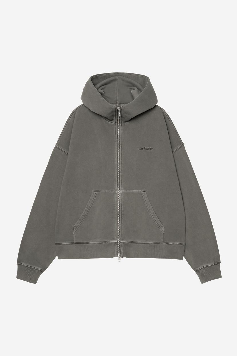 W' Hooded Benton Jacket Graphite garment dyed