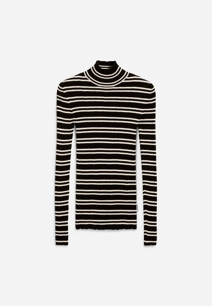 ALAANIA CHIFFRON STR - black oatmilk