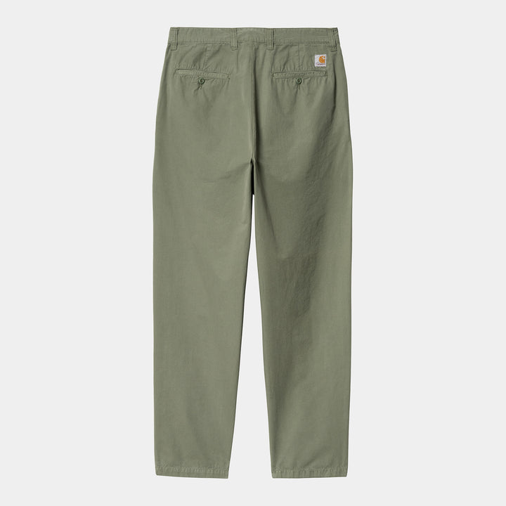 Calder Pant 100 % Cotton Dollar Green garment dyed no length