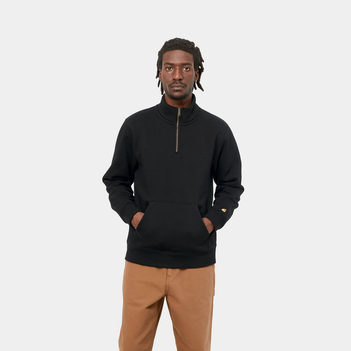 Chase Neck Zip Sweatshirt - Black/Gold