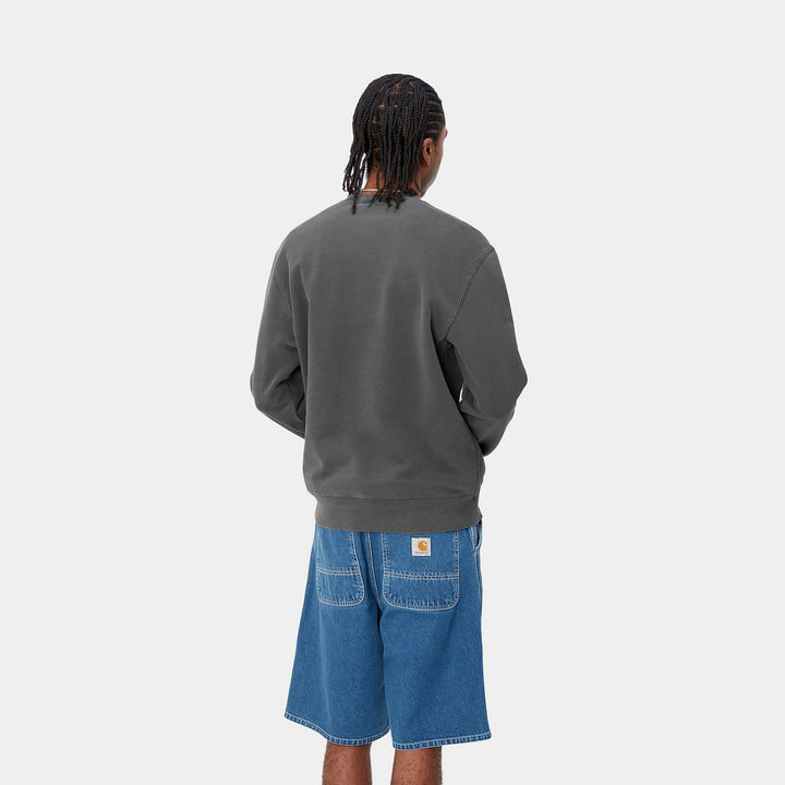 Duster Script Sweat 100 % Cotton Black garment dyed