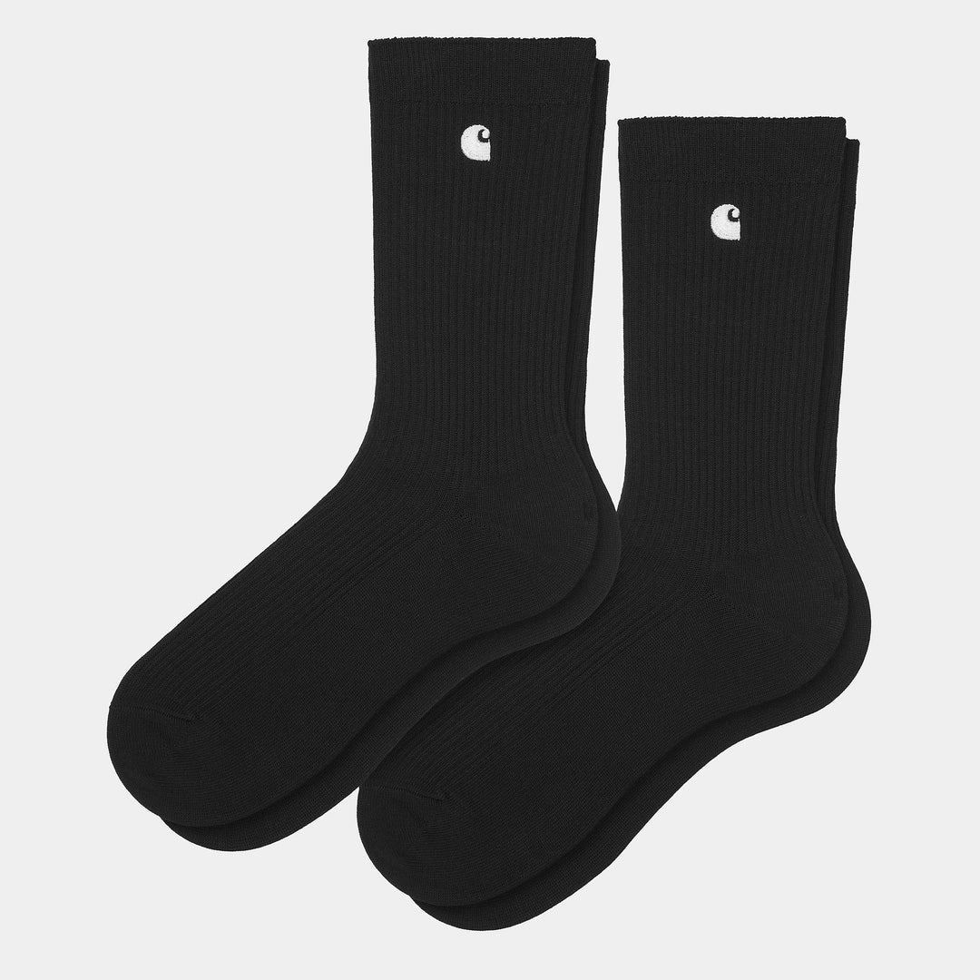 Madison Pack Socks 85/13/2 % Cotton/Polyester/Spandex Black / White + Black / White