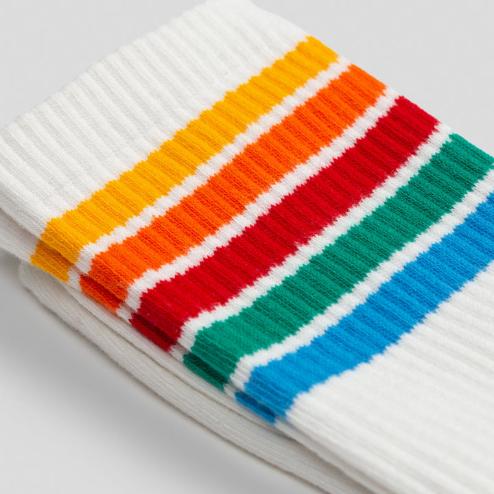 Jaquard Crew Sock - white
