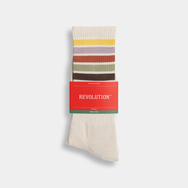 Jaquard Crew Sock - offwhite