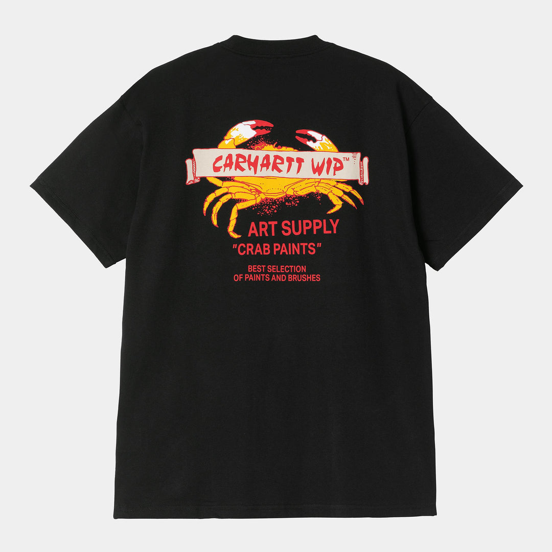 S/S Crab Paint T-Shirt 100 % Organic - black