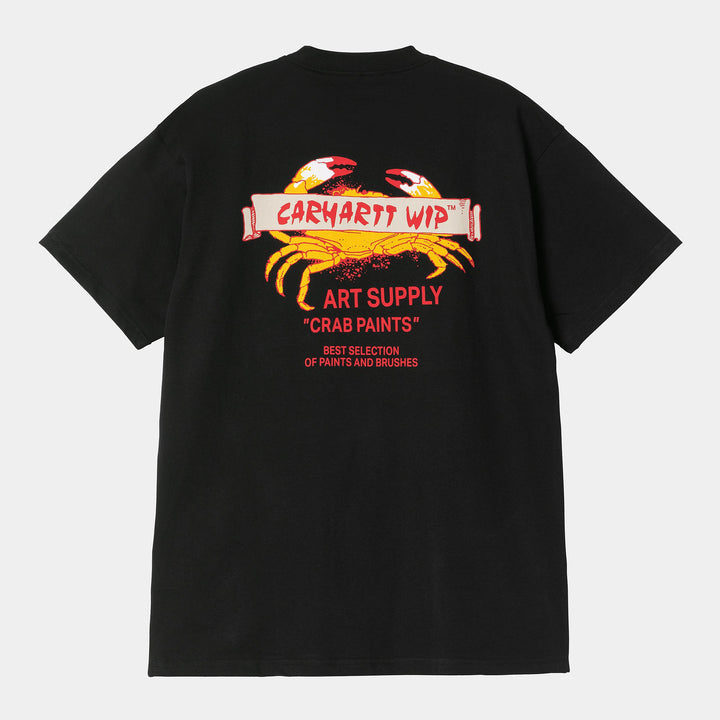 S/S Crab Paint T-Shirt 100 % Organic - black