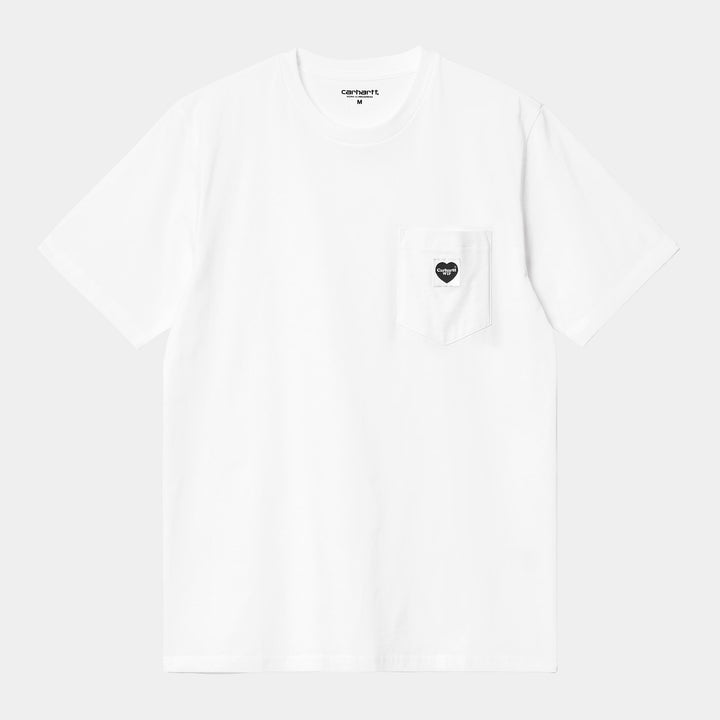 S/S Pocket Heart T-Shirt - white black