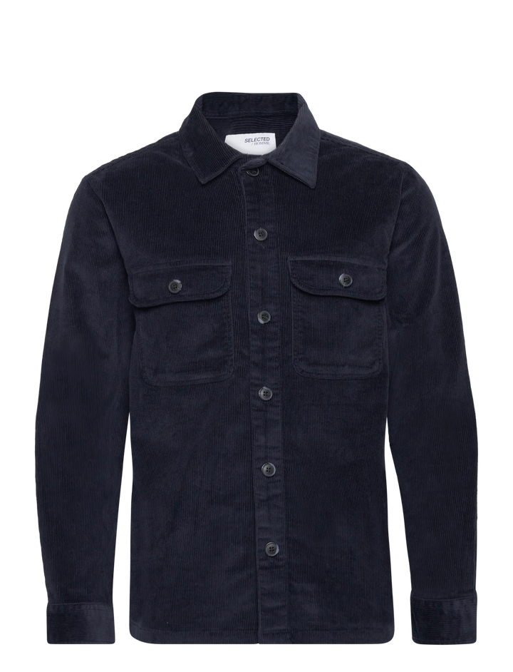 SLHLOOSE-DAN CORD OVERSHIRT - navy