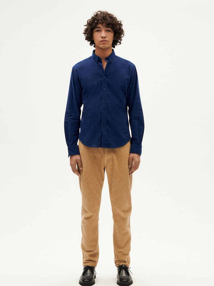 DEEP BLUE MICROCORDUROY ANT SHIRT
