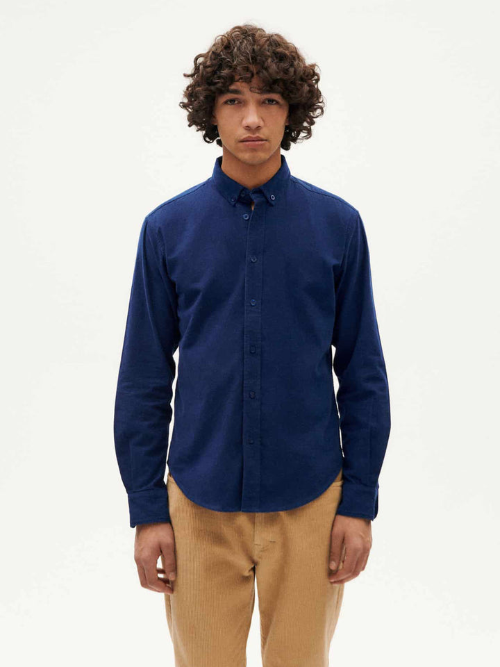 DEEP BLUE MICROCORDUROY ANT SHIRT