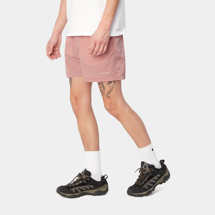 Tobes Swim Trunks - Glassy Pink/ White