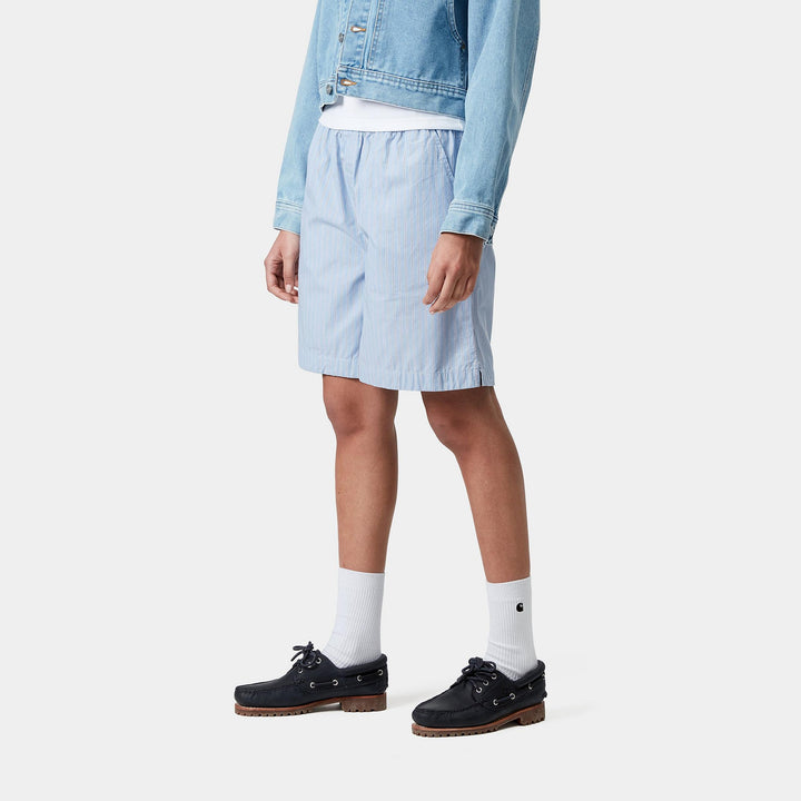 W' Nota Short 100 % Cotton Bova Stripe, Bluebird