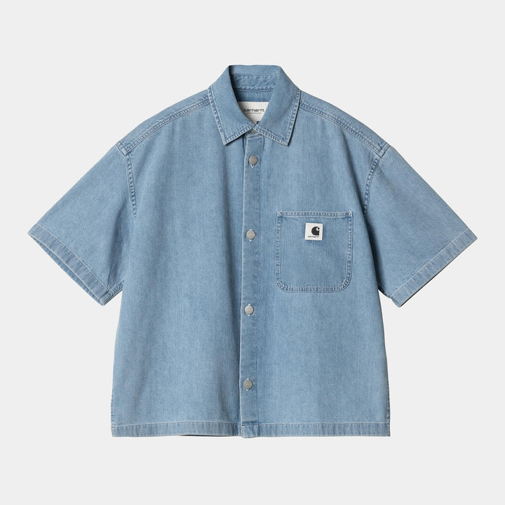 W' S/S Lovilia Shirt 100 % Cotton Blue bleached