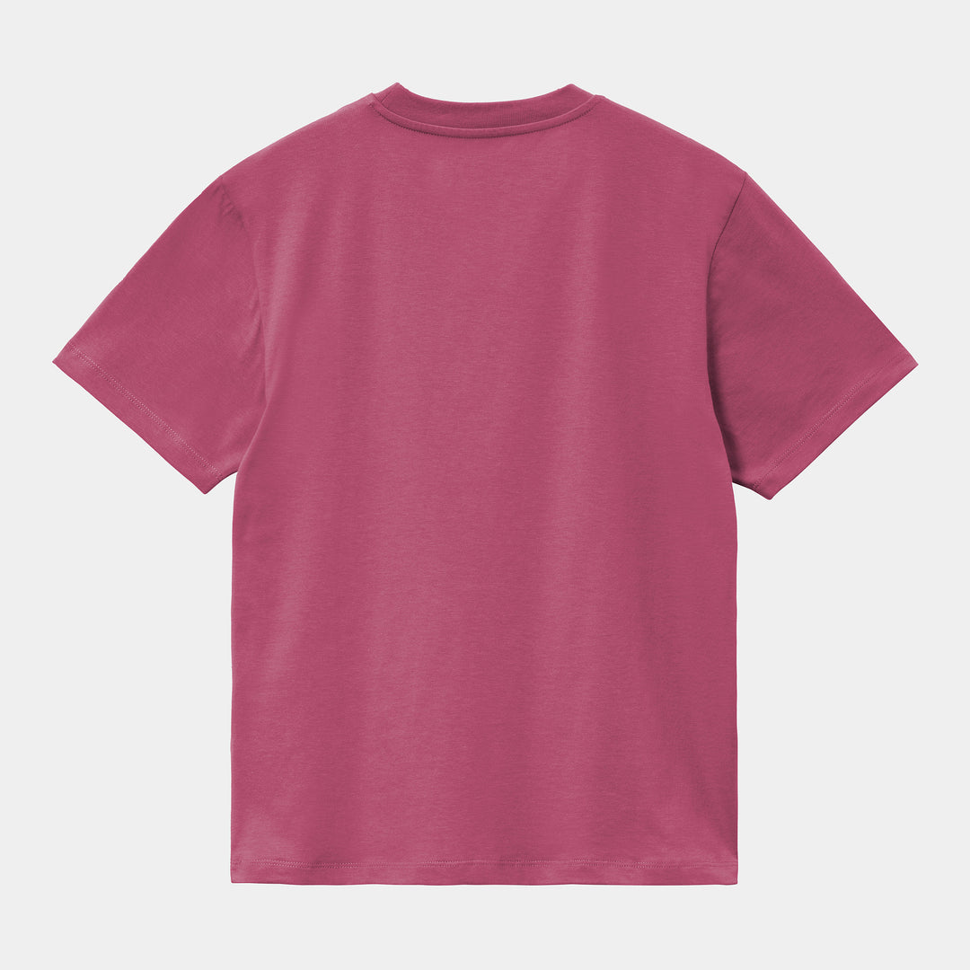 W ' S/S Script Embroidery T-Shirt - magenta