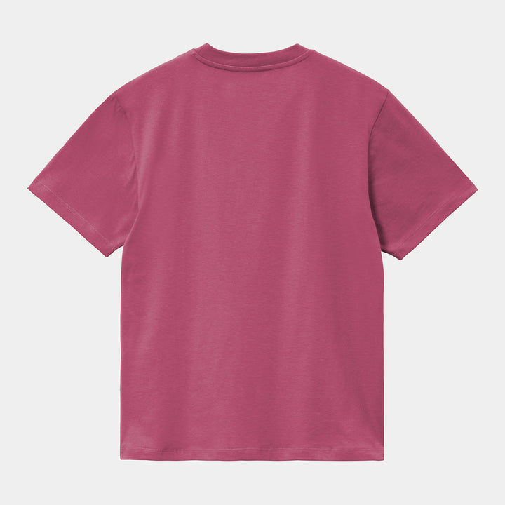 W ' S/S Script Embroidery T-Shirt - magenta