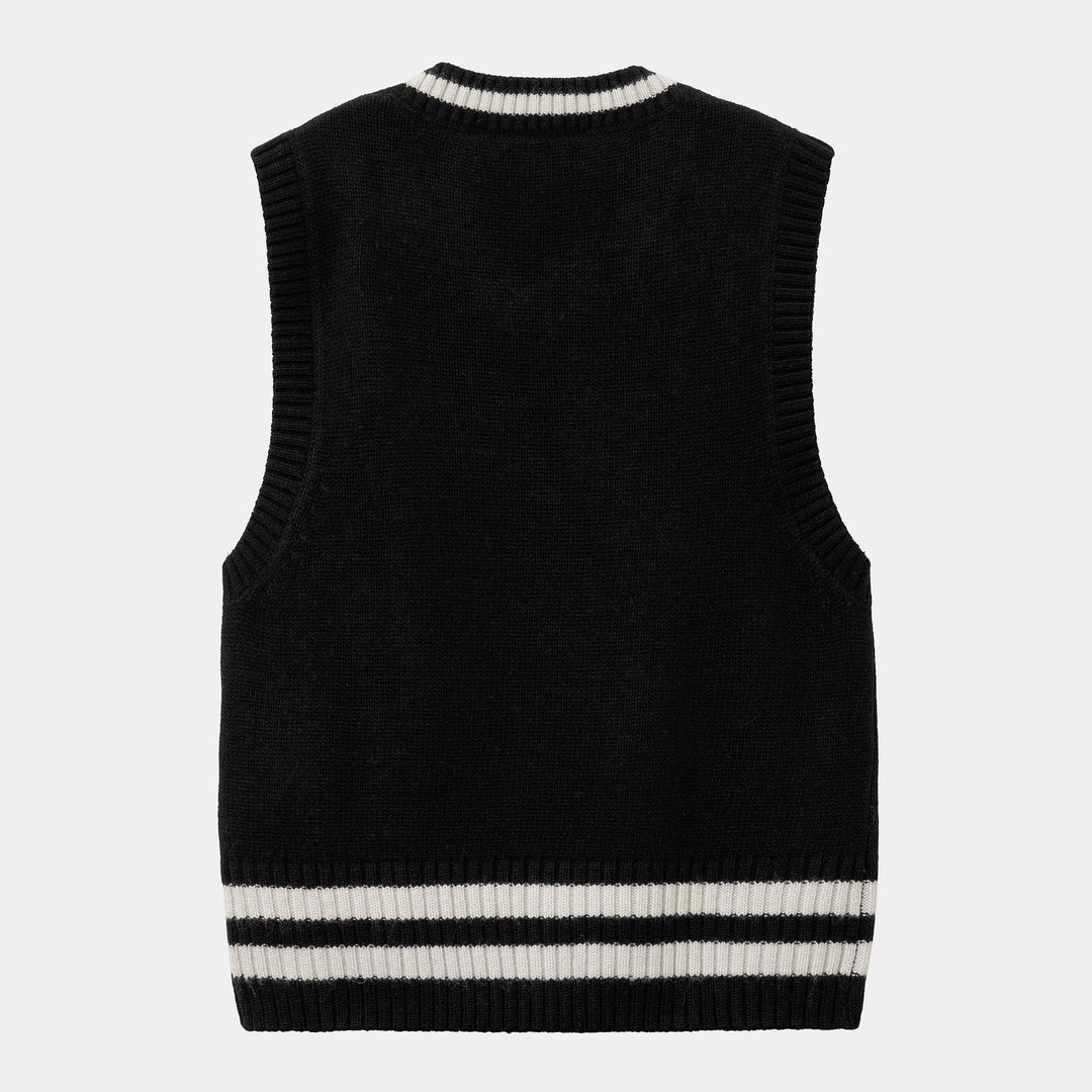 W' Stanford Vest Sweater - black/white