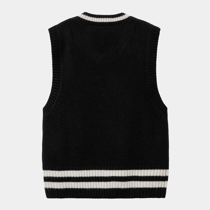 W' Stanford Vest Sweater - black/white