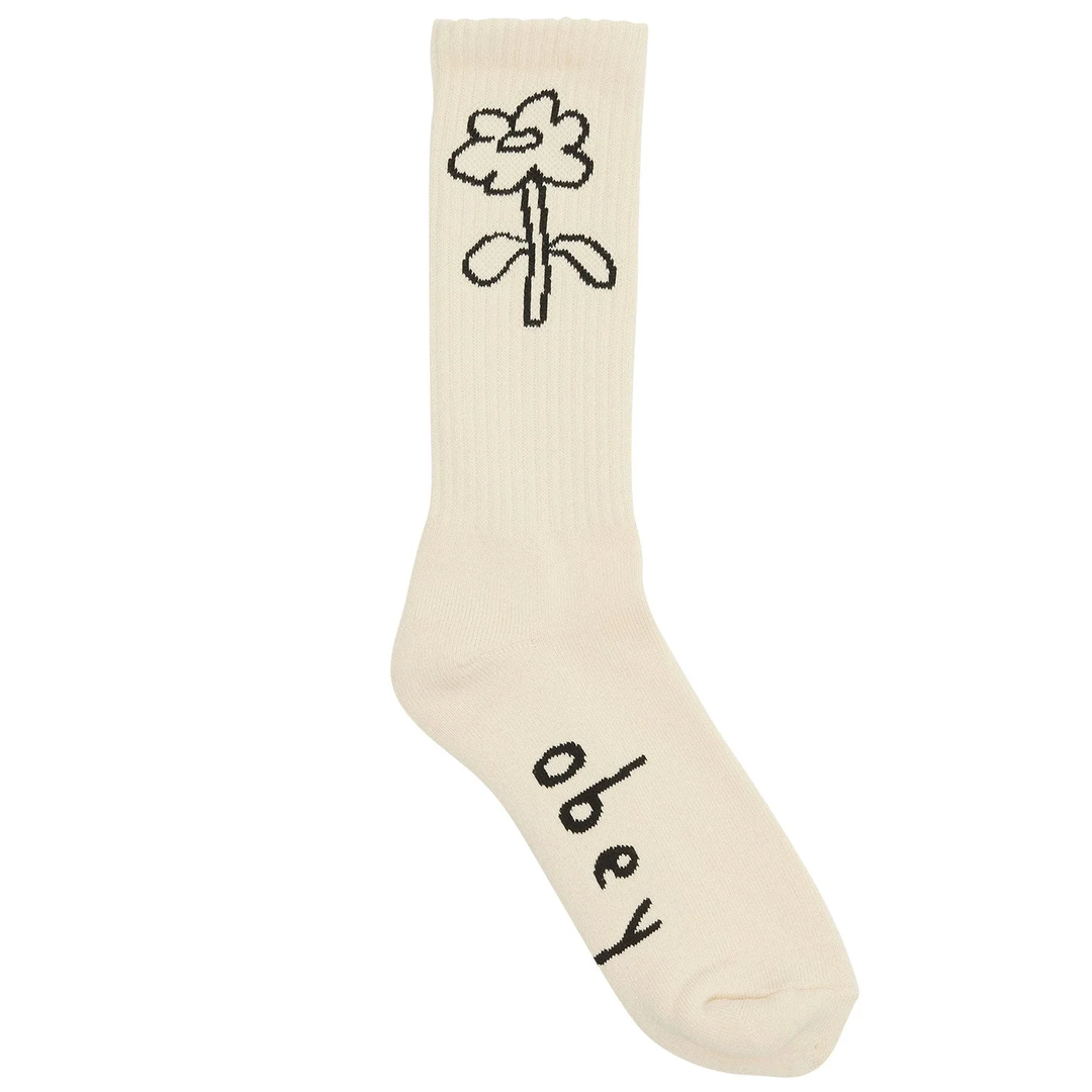 Spring Flower Sock - unbleached