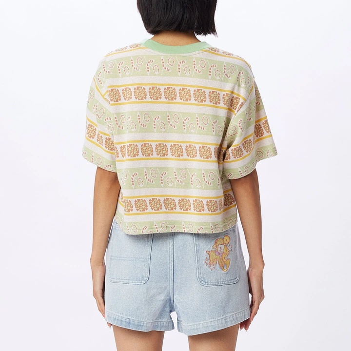 Esther cropped Tee - green/multi