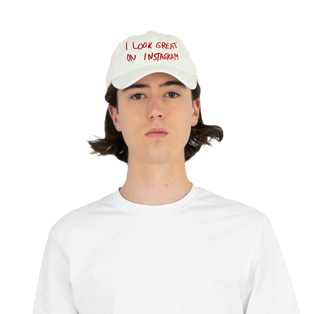 Cap "I look great on instagram" - white